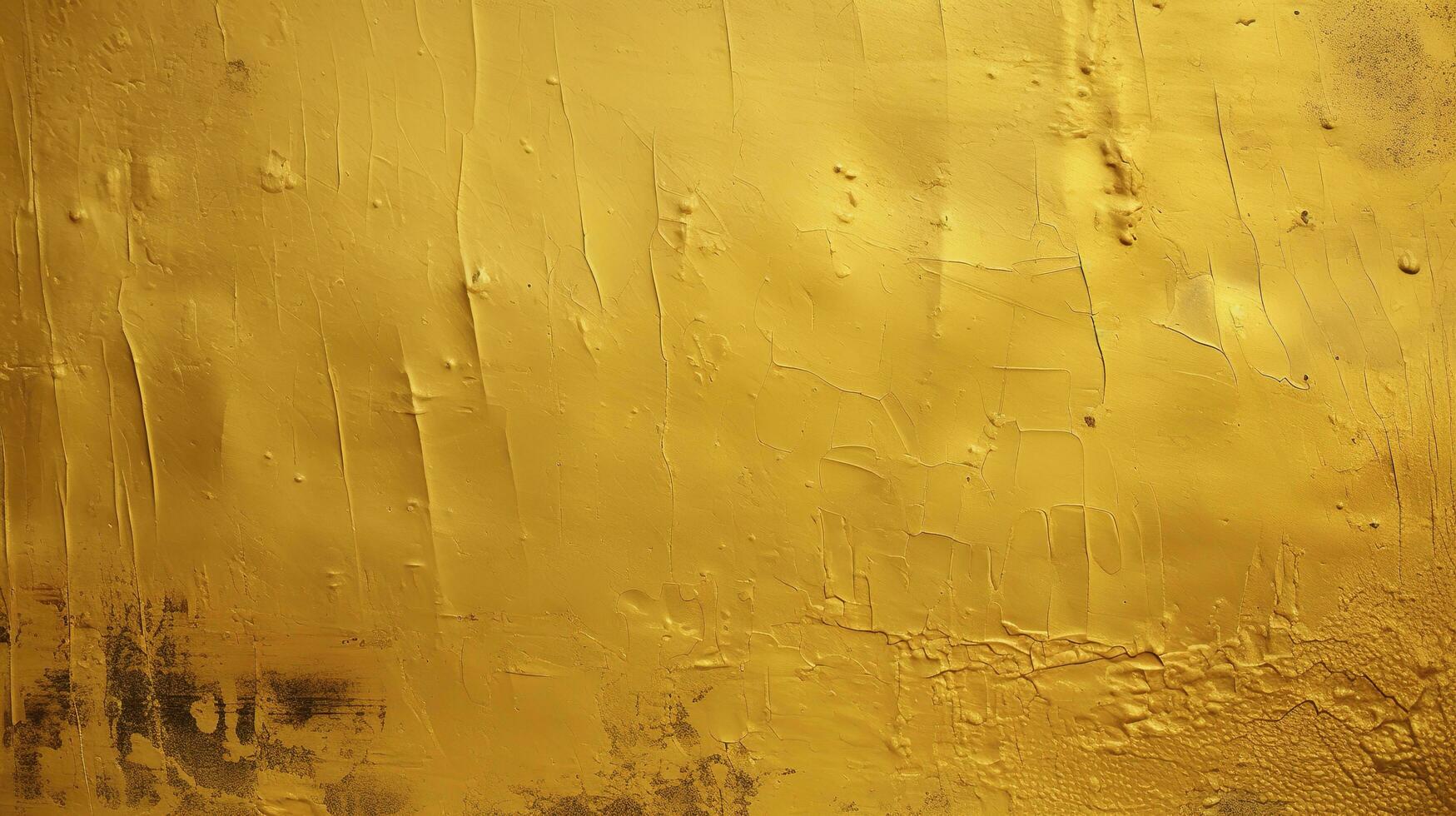 golden Stein Antiquität Hintergrund, Jahrgang Gelb Mauer Muster Textur mit Kratzer im alt betrübt Jahrgang Design, generieren ai foto