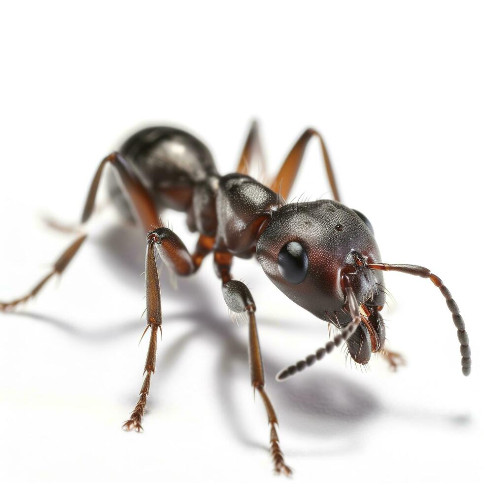 Ameise Formica Rufa isoliert auf Weiß Hintergrund, generieren ai foto