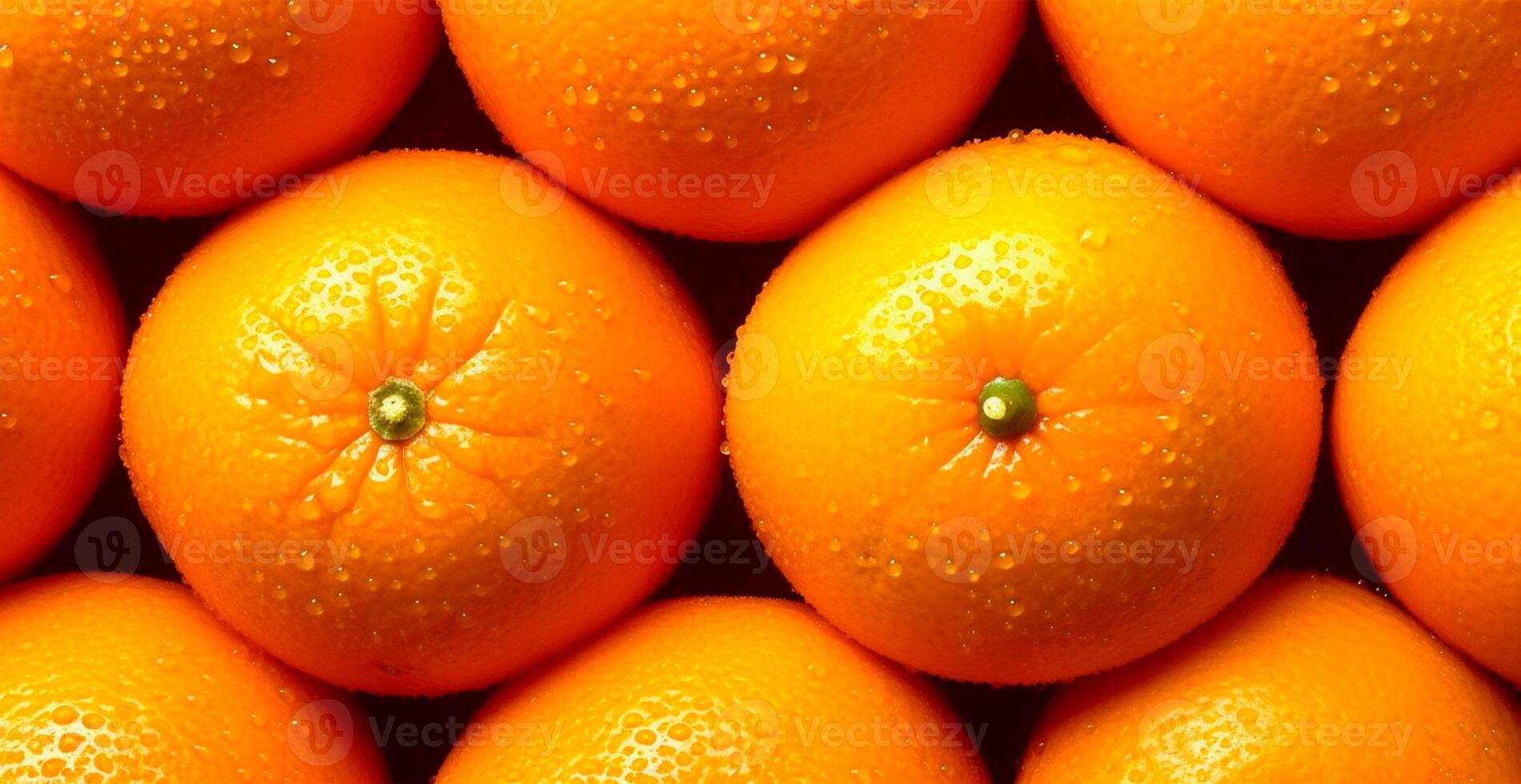 realistisch Orangen. Orangen Nahaufnahme, tropisch Muster, Obst Banner - - ai generiert Bild foto