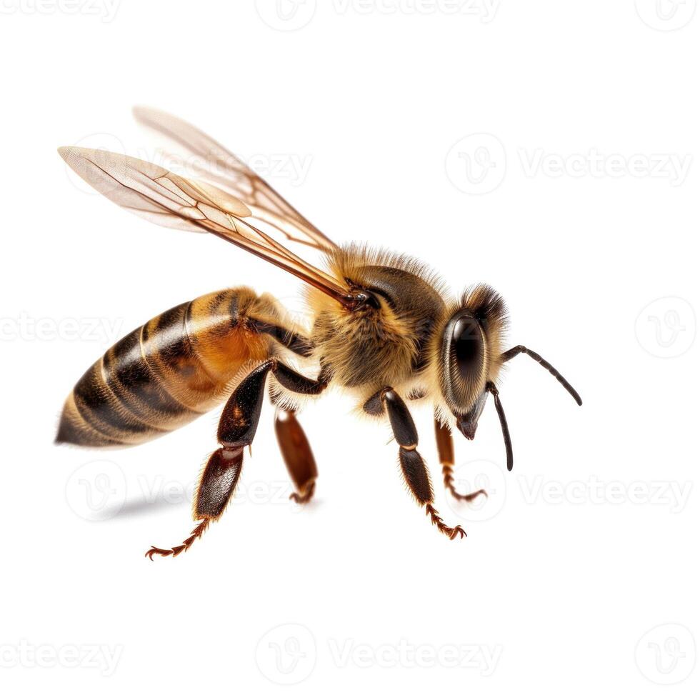 Honig Biene isoliert. Illustration ai generativ foto