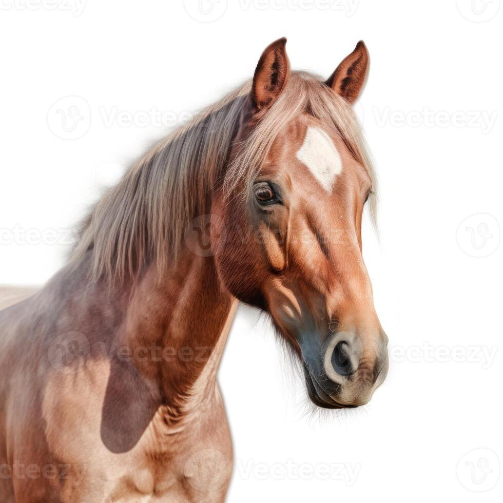 Pferd Porträt isoliert. Illustration ai generativ foto