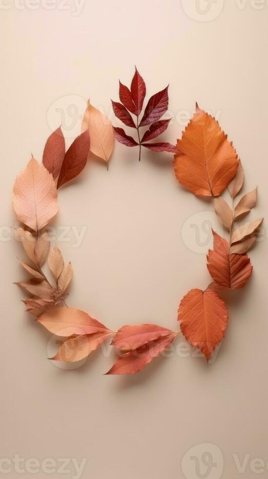 Herbst Hintergrund mit fallen Blätter im Pastell- Farben. Illustration ai generativ foto