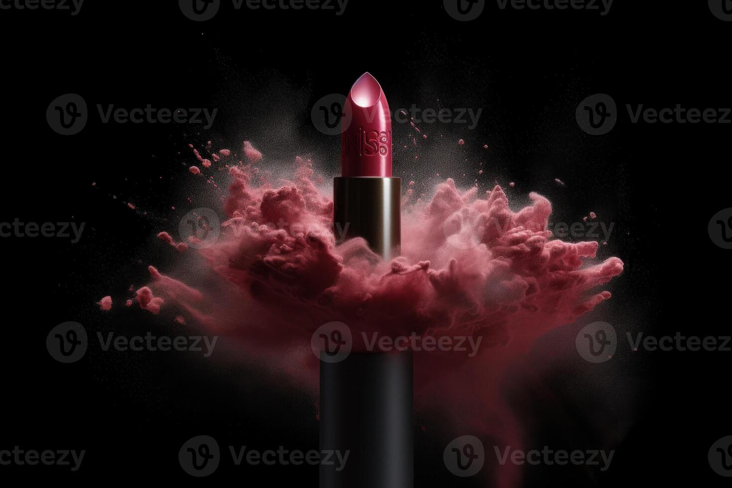 Lippenstift mit Pulver Spritzen. Illustration ai generativ foto