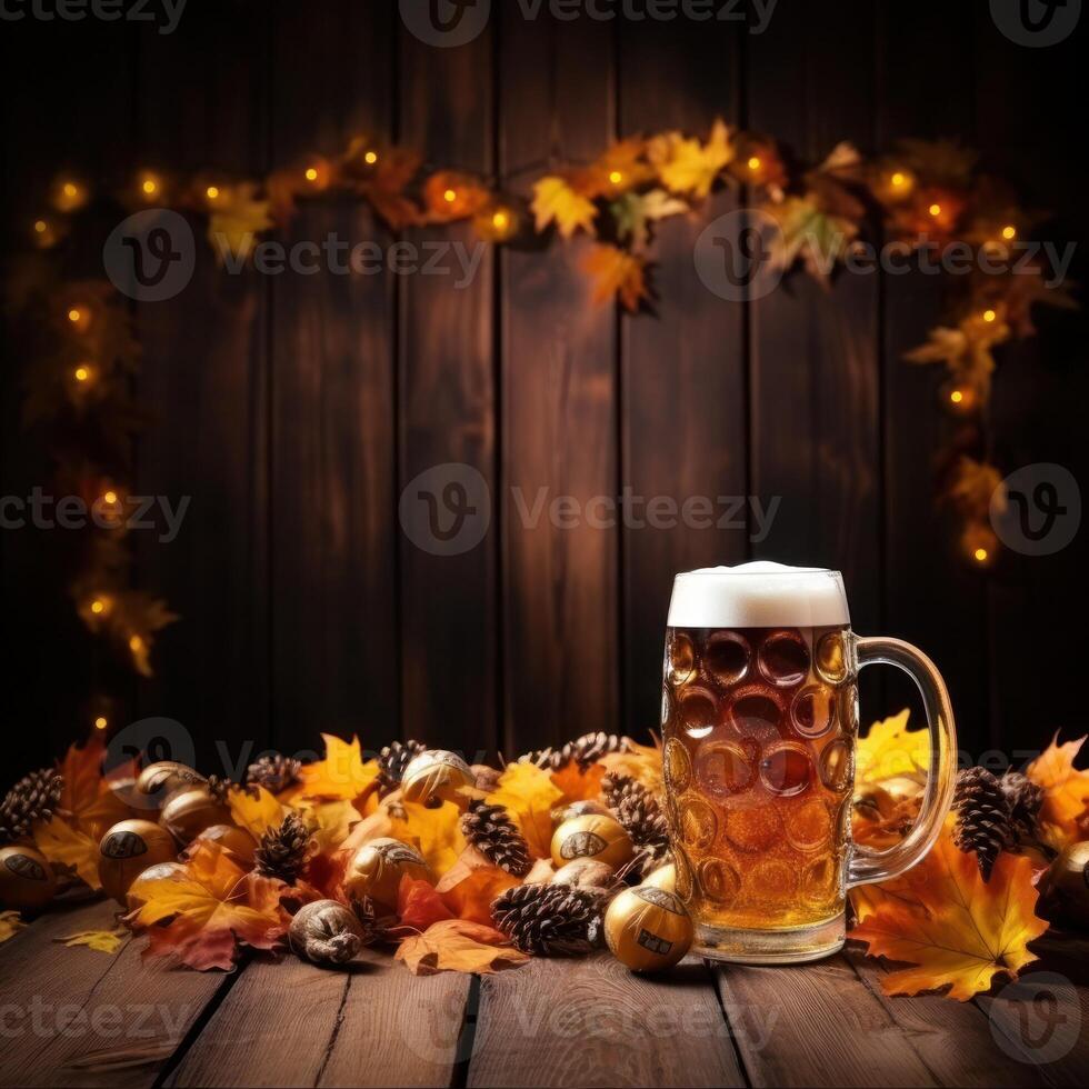 Herbst Bier Festival Hintergrund. Illustration ai generativ foto