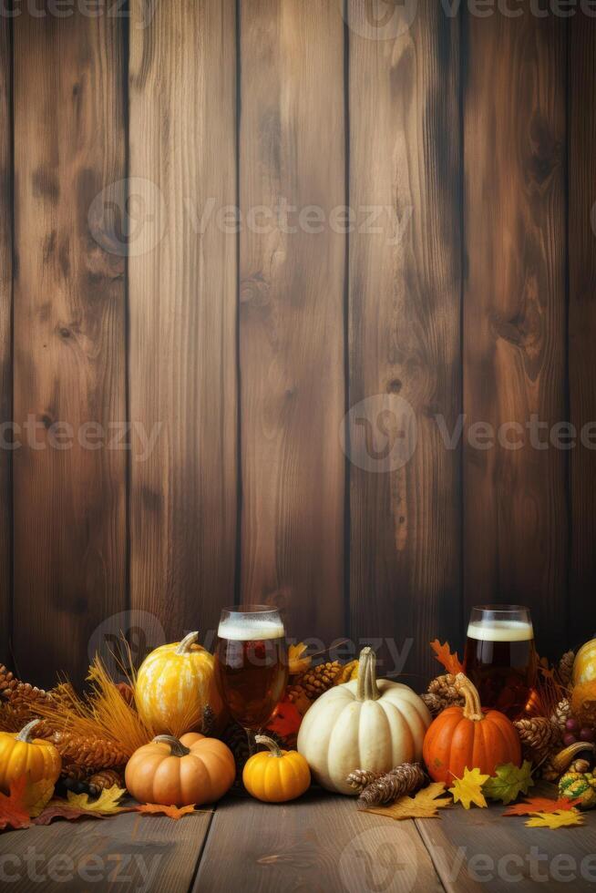 Herbst Bier Festival Hintergrund. Illustration ai generativ foto