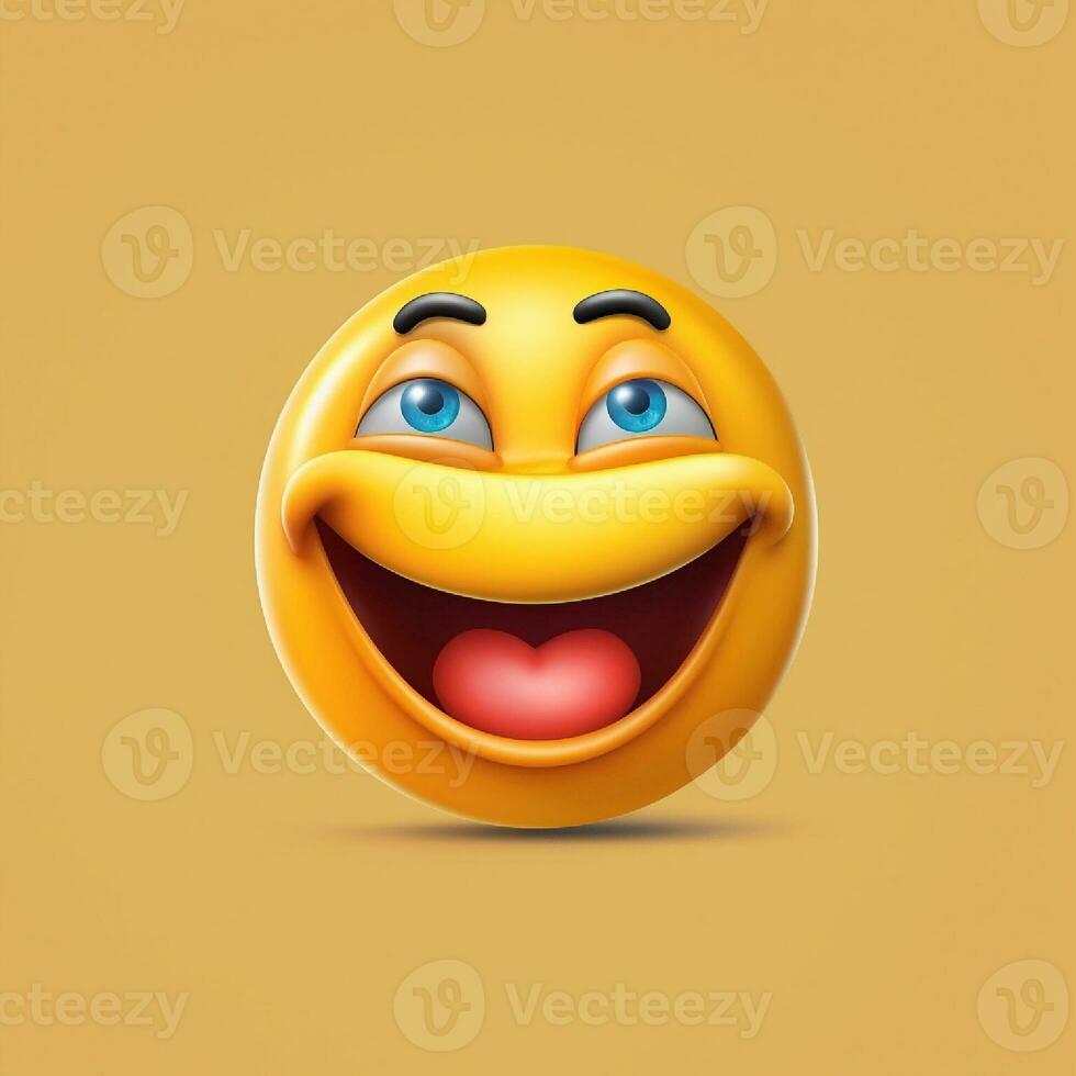 3d glücklich Emoji. generativ ai foto