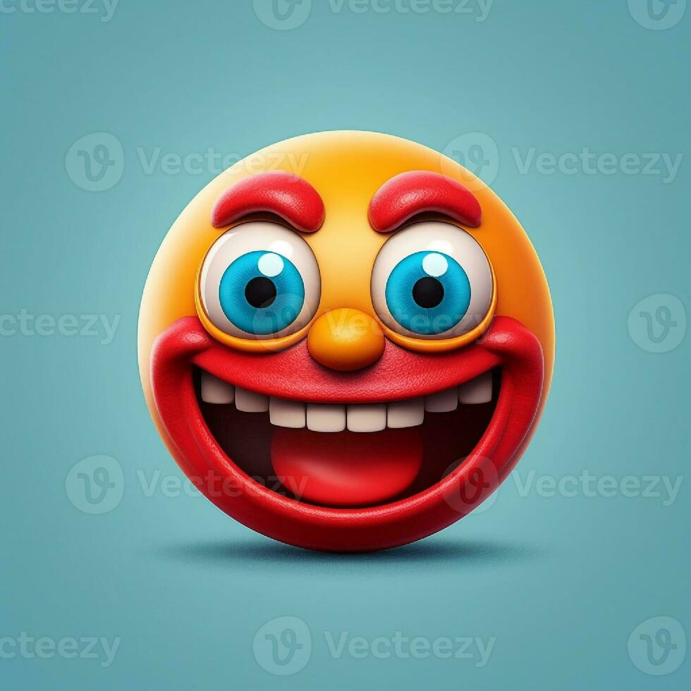 3d glücklich Emoji. generativ ai foto