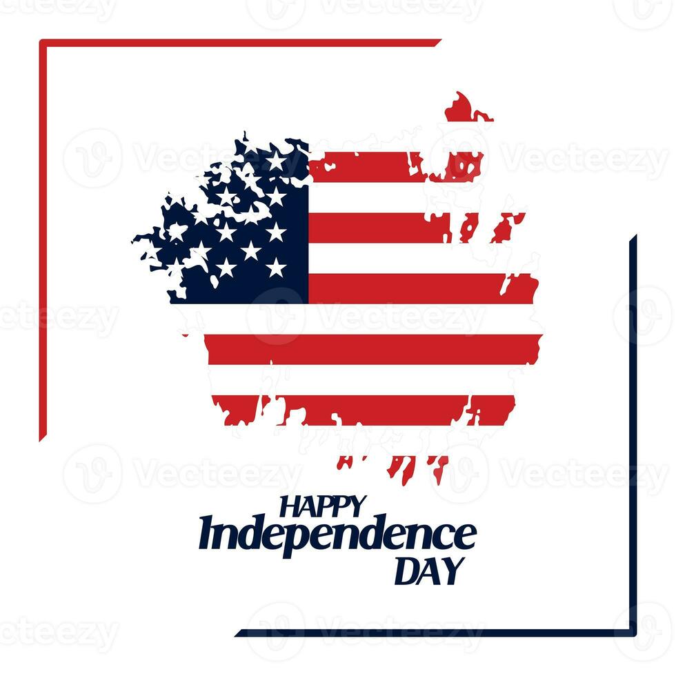 Unabhängigkeit Tag von USA mit Flagge im Bürsten Stil foto