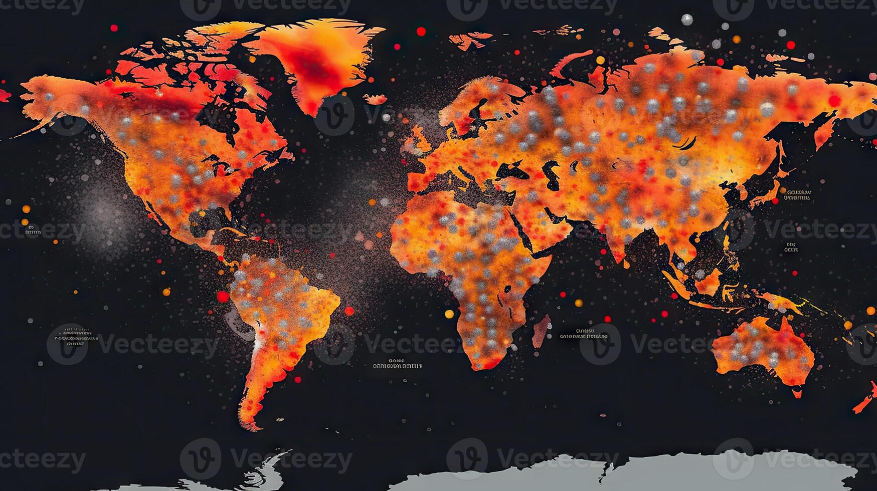 Welt Karte Armageddon Explosionen Hintergrund. generativ ai. foto