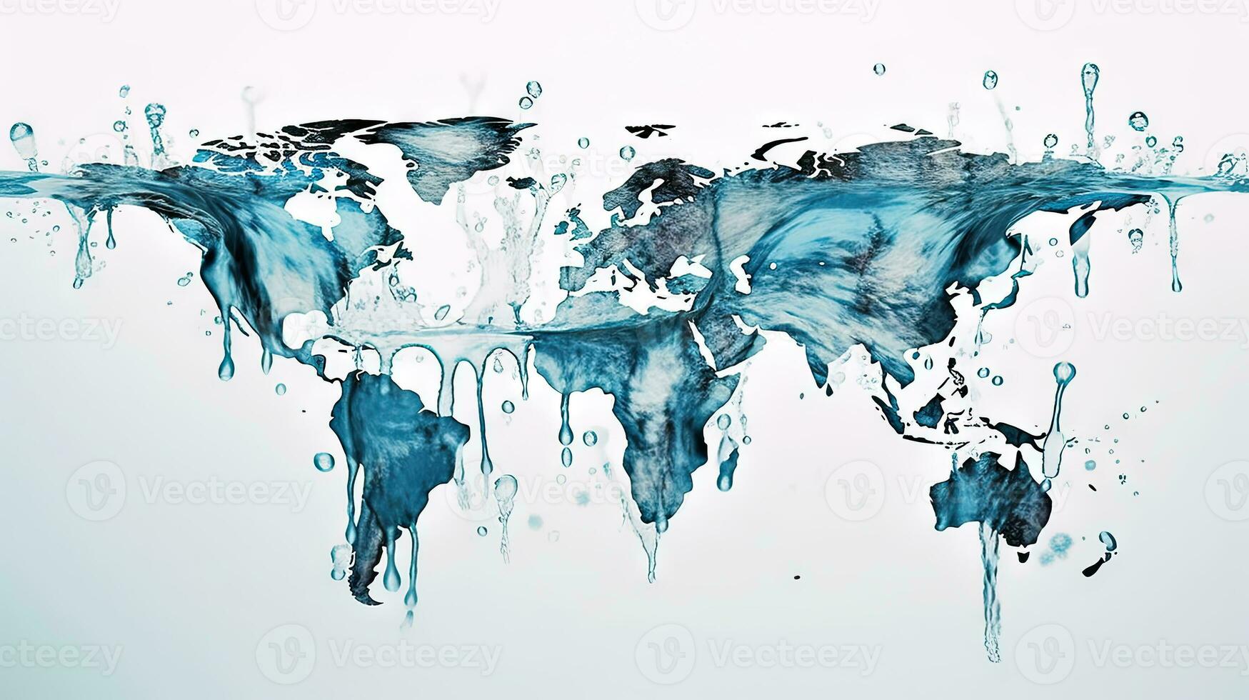 Welt Karte Wasser Hintergrund. generativ ai. foto
