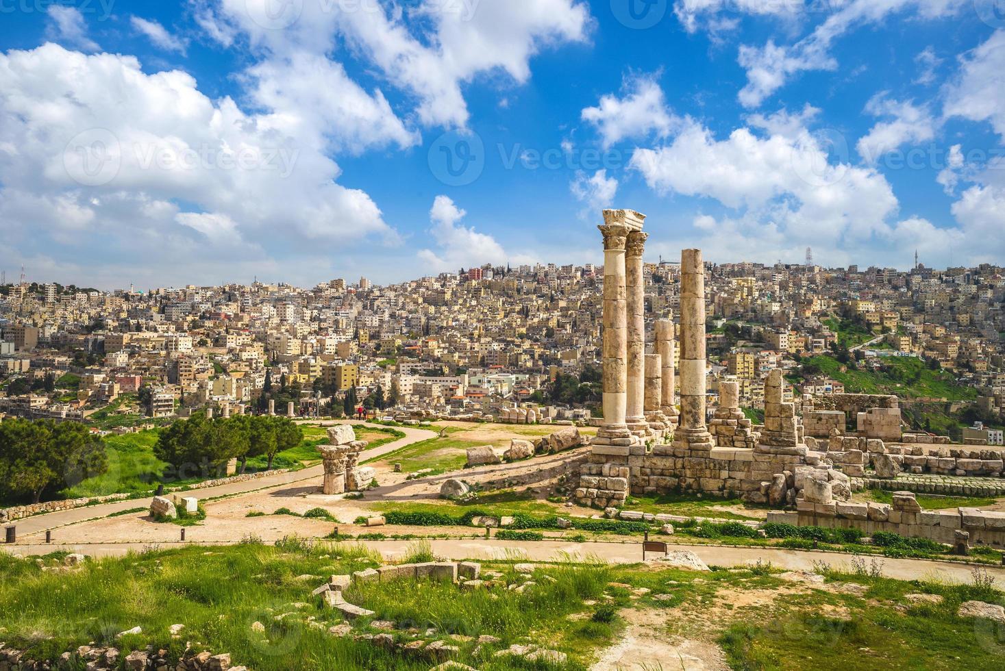 Herkulestempel auf der Zitadelle von Amman in Jordanien foto