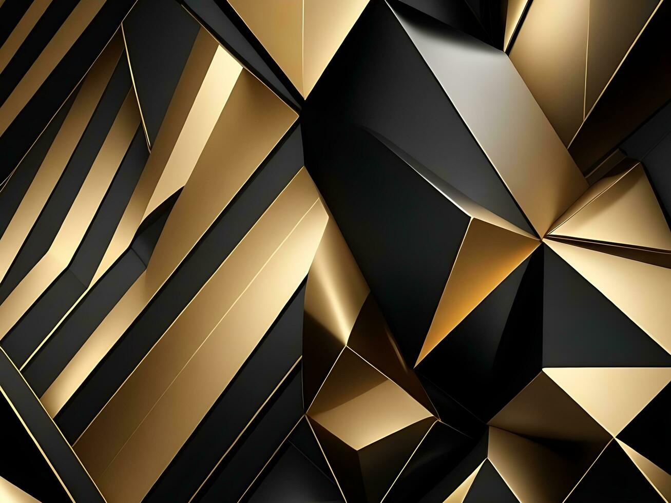 modern geometrisch abstrakt Gold schwarz futuristisch Hintergrund elegant Geschäft Präsentation Design foto