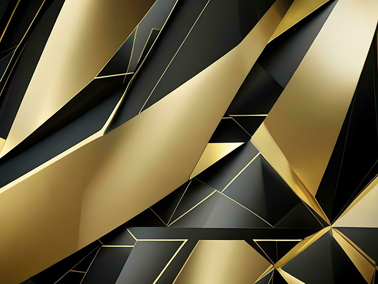 modern geometrisch abstrakt Gold schwarz futuristisch Hintergrund elegant Geschäft Präsentation Design foto