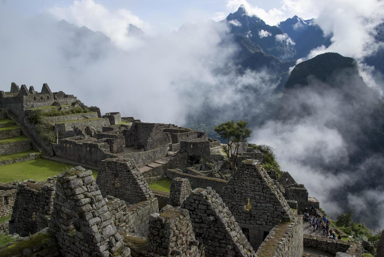 Machu Picchu ein peruanisches historisches Heiligtum im Jahr 1981 und ein Unesco-Weltkulturerbe im Jahr 1983 foto