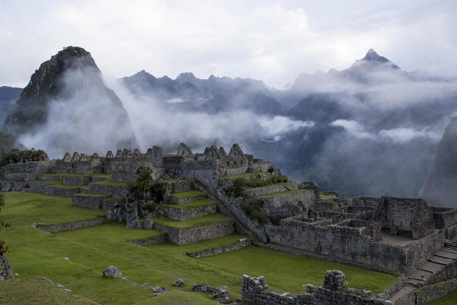 Machu Picchu ein peruanisches historisches Heiligtum im Jahr 1981 und ein Unesco-Weltkulturerbe im Jahr 1983 foto