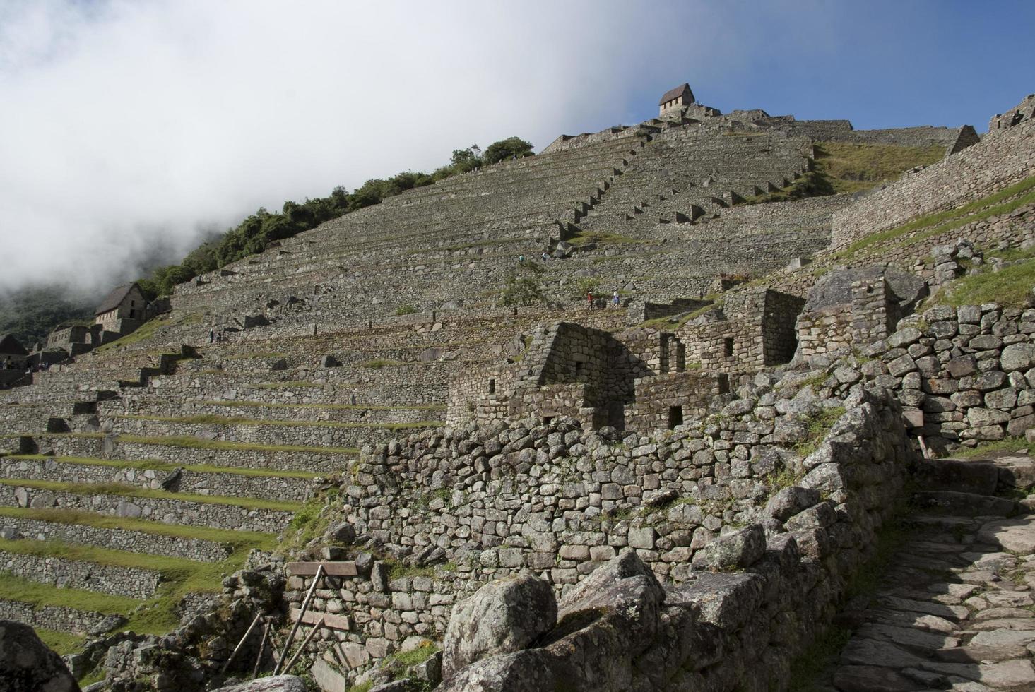 Machu Picchu ein peruanisches historisches Heiligtum im Jahr 1981 und ein Unesco-Weltkulturerbe im Jahr 1983 foto