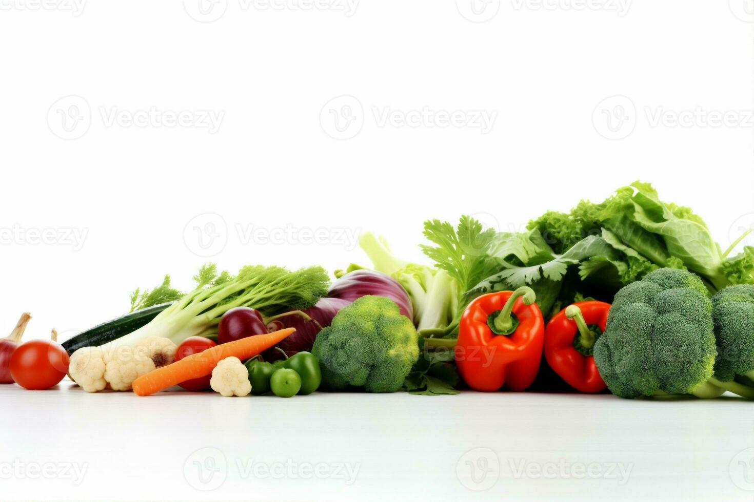 gesund Vegetarier Obst Weiß Hintergrund Zutat Gemüse isoliert Essen Grün Tomate. generativ ai. foto