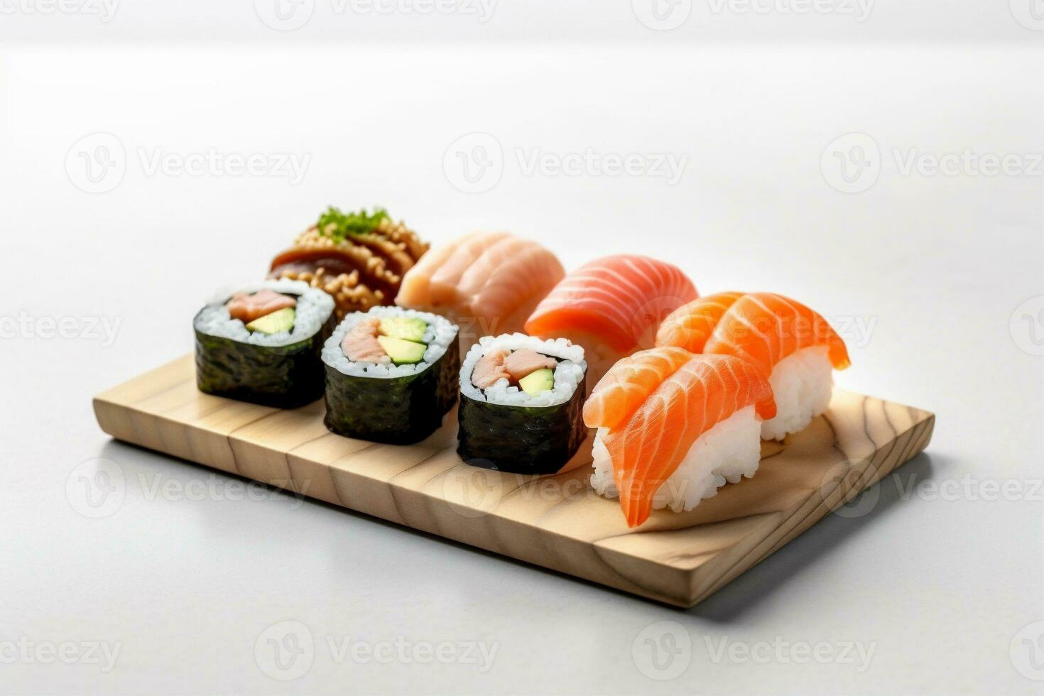 Essen Weiß einstellen Meeresfrüchte Vecteezy Hintergrund. Stock-Photo generativ Reis bei japanisch Fisch 25719176 rollen gesund ai. Sushi