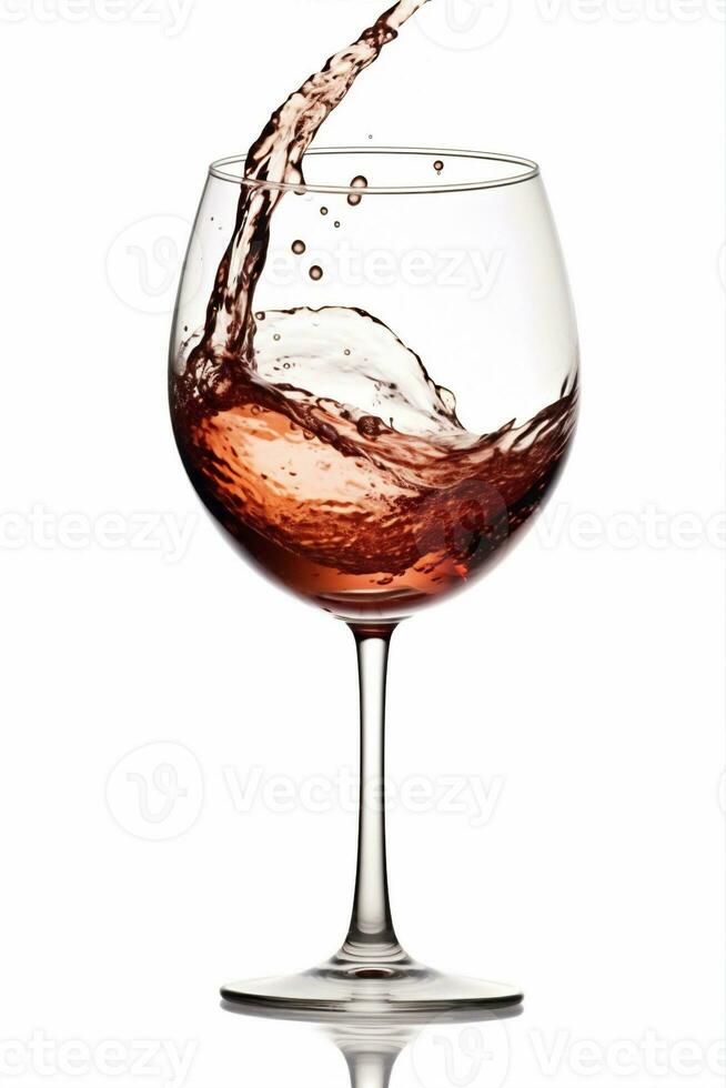 Nahansicht Party gießen Alkohol trinken Gradient Wein rot Flüssigkeit Glas Hintergrund. generativ ai. foto