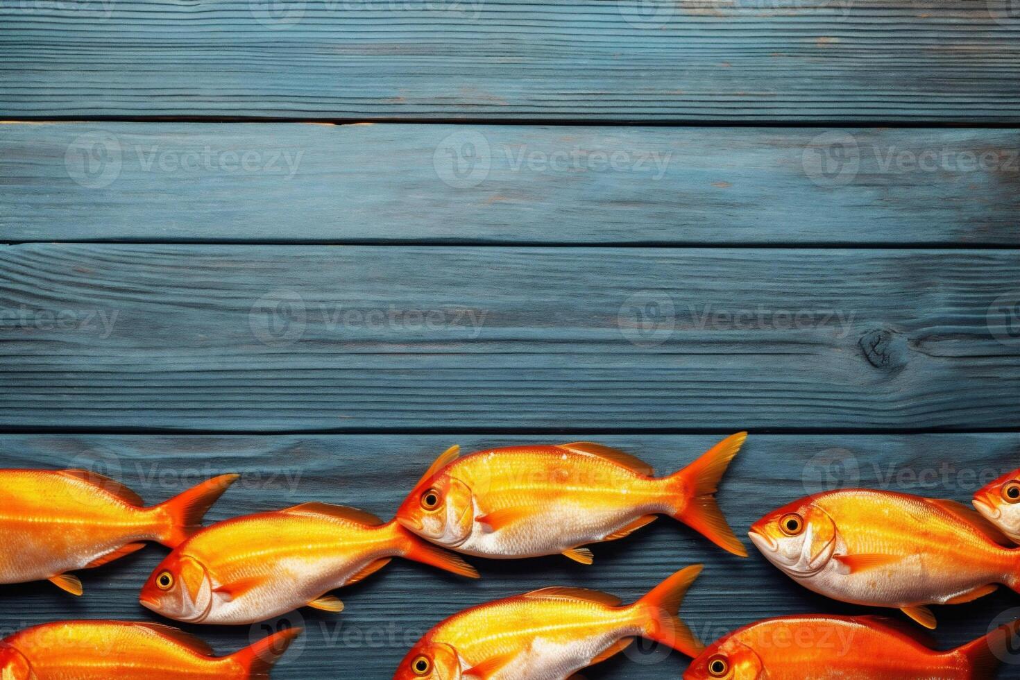 roh gesund Mahlzeit Kopieren Hintergrund frisch Meeresfrüchte Raum Fisch Abendessen geräuchert Lebensmittel. generativ ai. foto