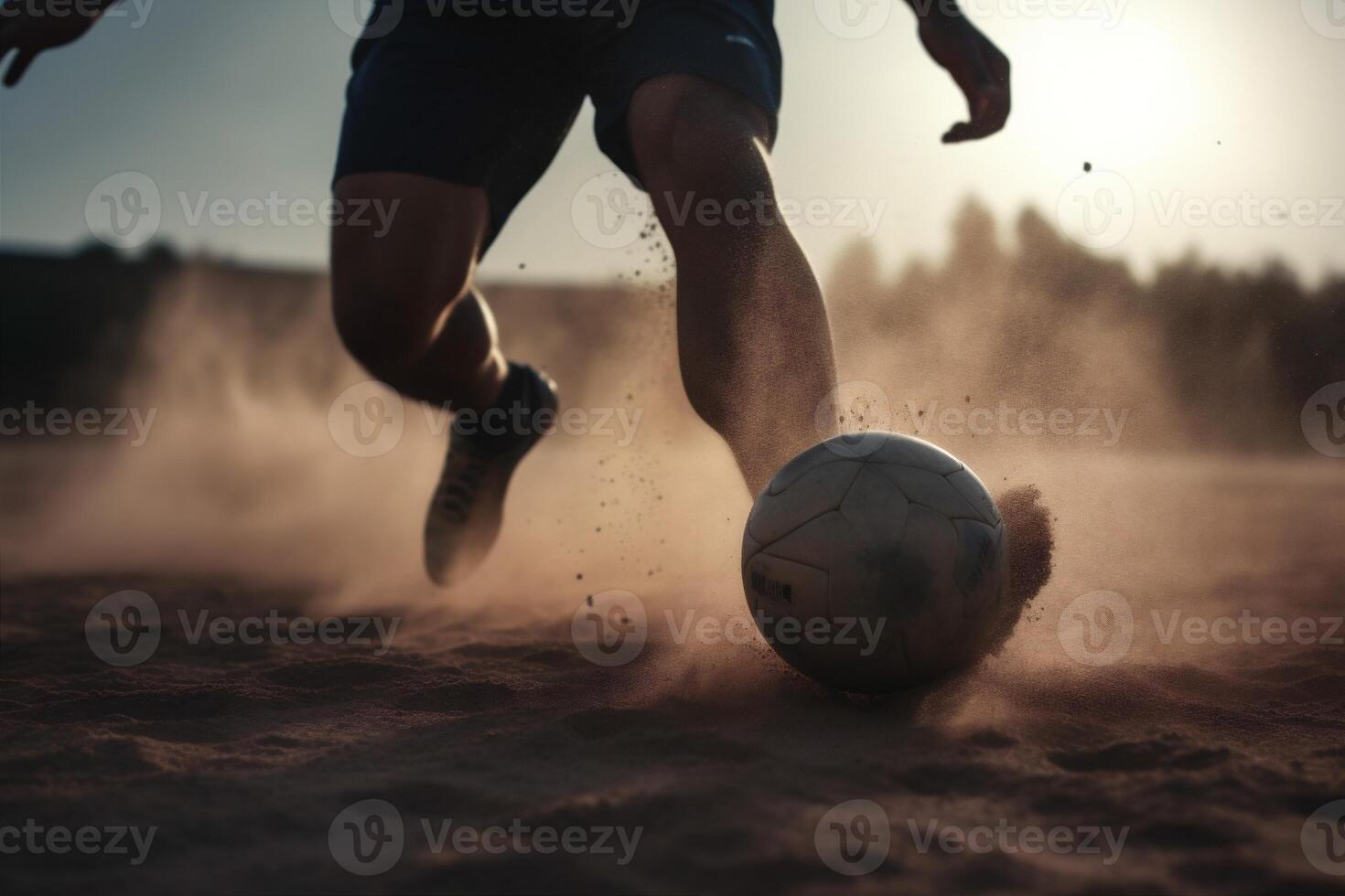 Stadion Tor Wettbewerb Fuß Spiel Fußball Sport Ball Fußball trete. generativ ai. foto