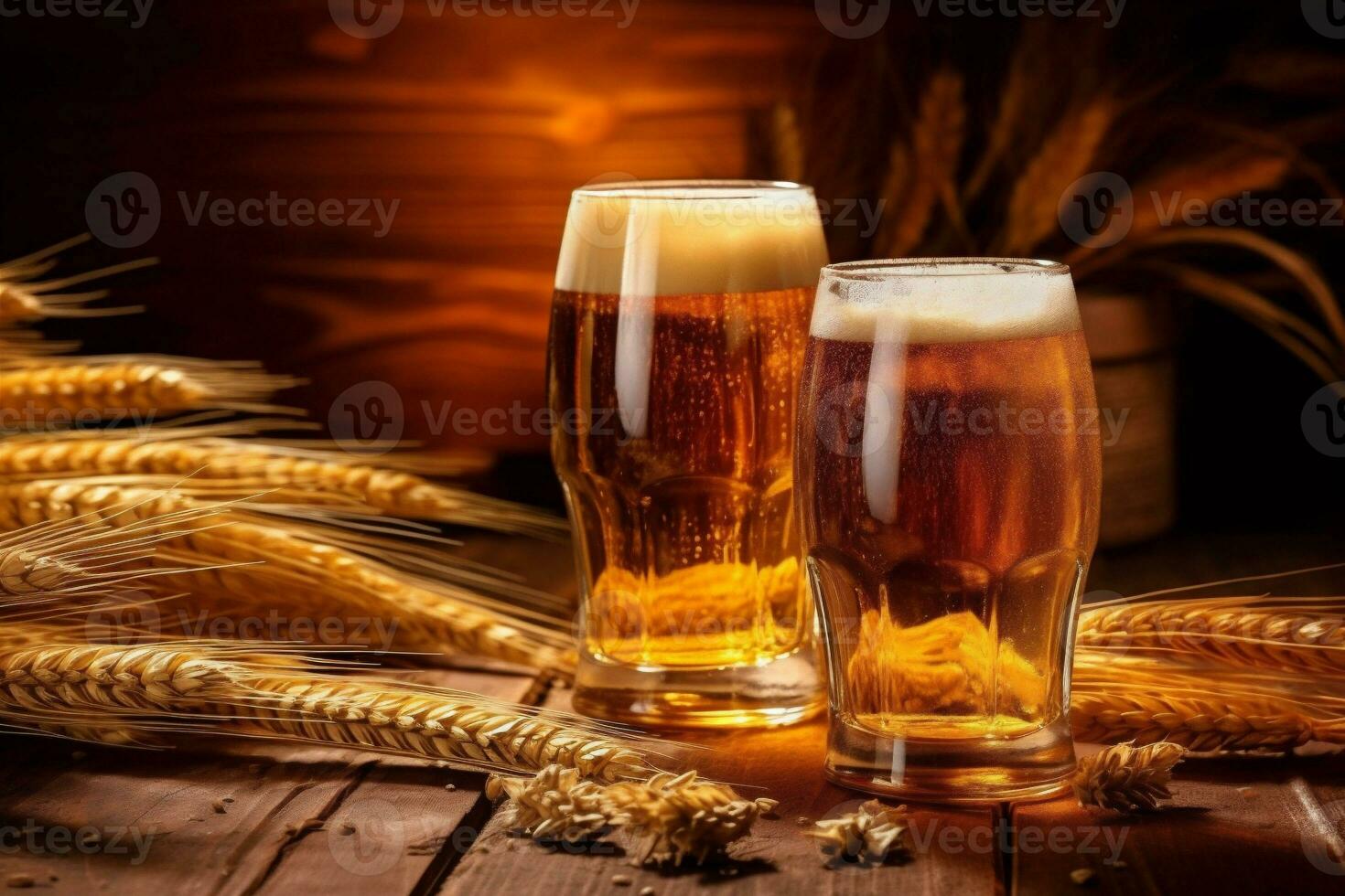 trinken Pint Gold Schaum Alkohol Getränk Kneipe Bier Lagerbier Glas. generativ ai. foto