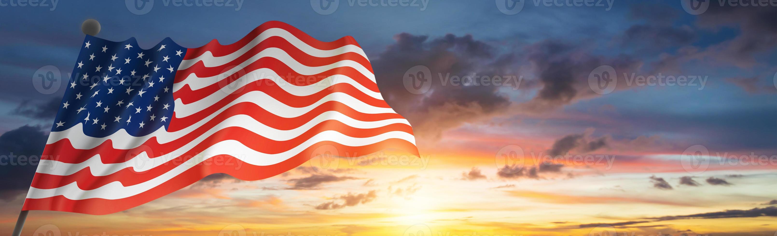 uns amerikanische Flagge foto