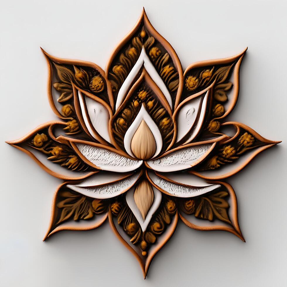 Lotus Blume, Paisley, indisch Ornament, ai generativ foto