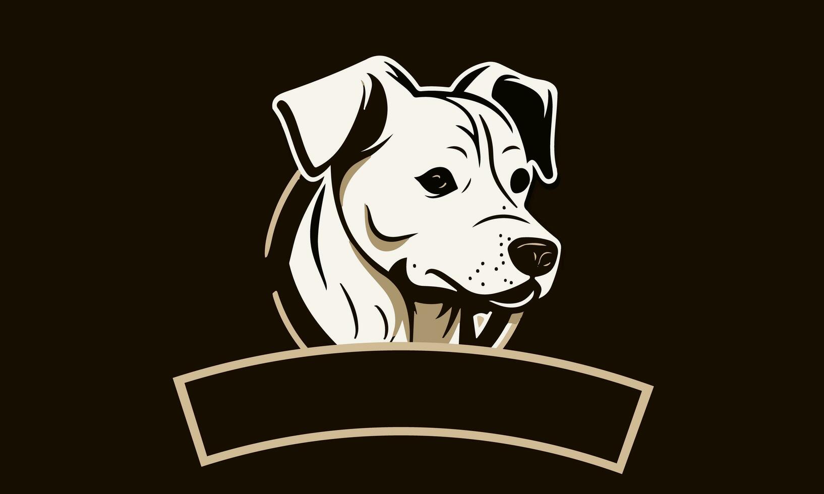 Weiß Hund Kopf Logo Design foto