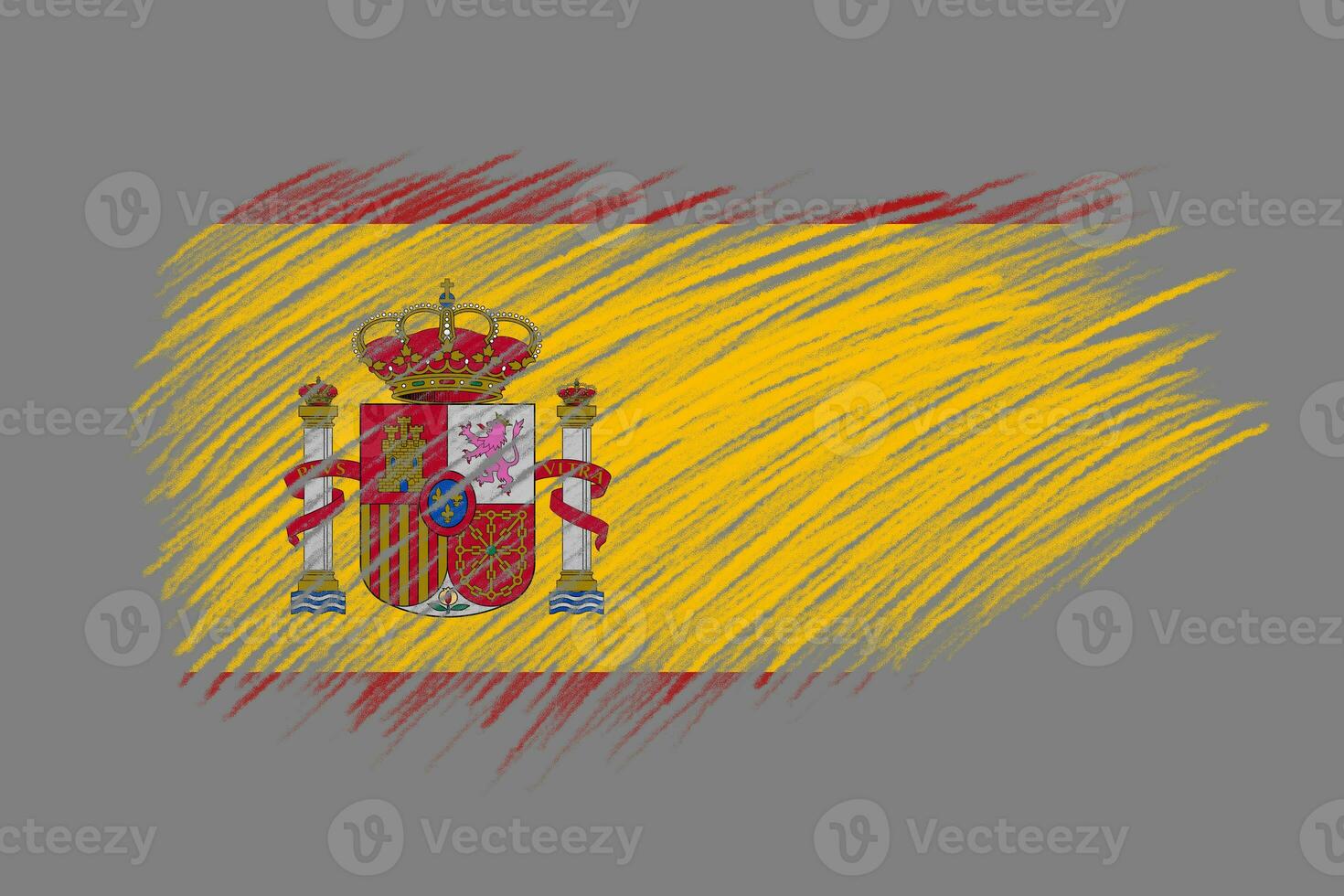 3d Flagge von Spanien auf Jahrgang Stil Bürste Hintergrund. foto