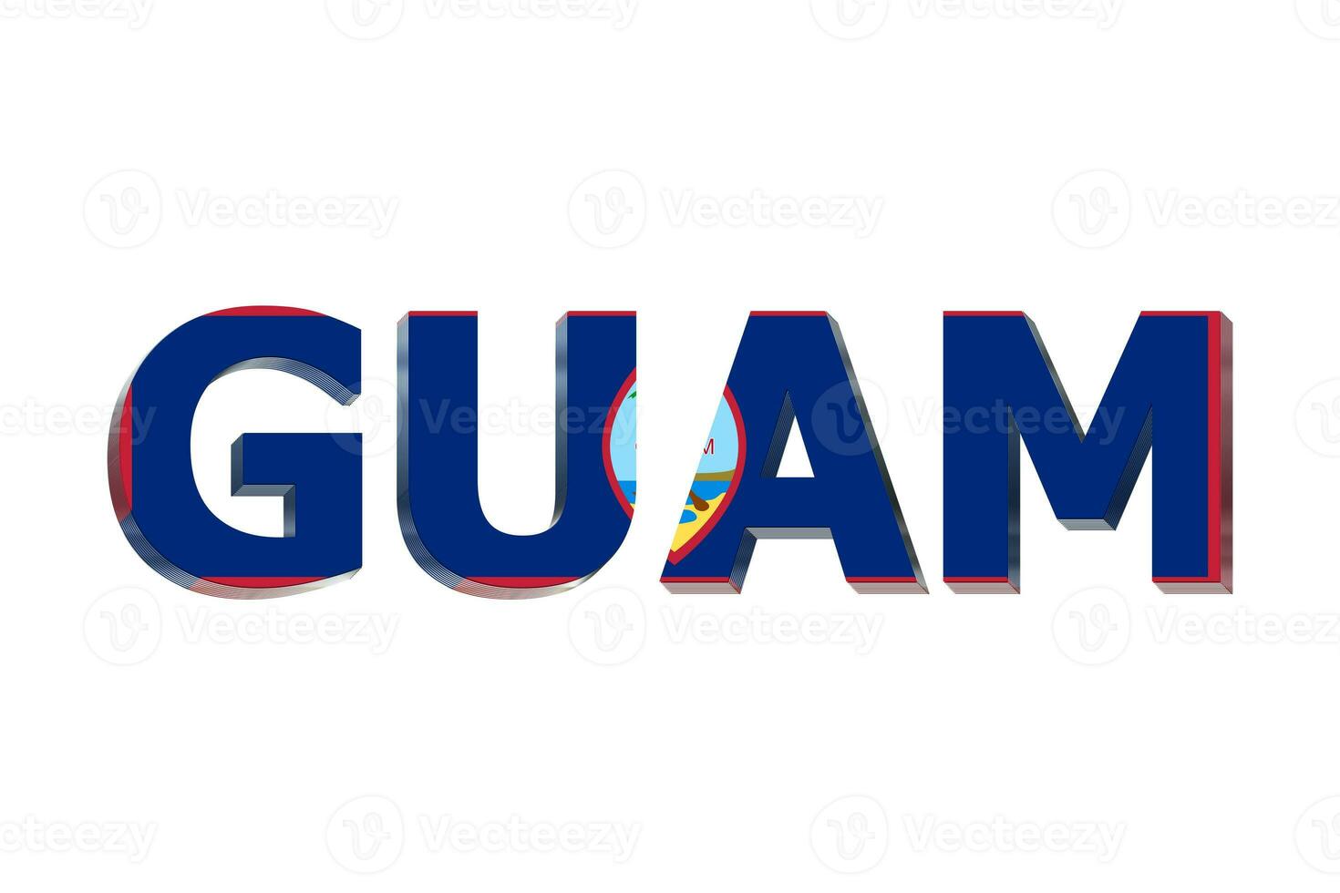 3d Flagge von guam auf ein Text Hintergrund. foto