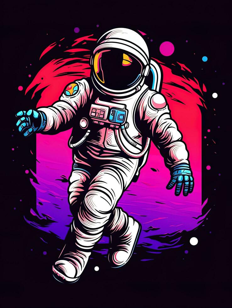 Vektor Hintergrund von ein Astronaut, generiert durch ai foto