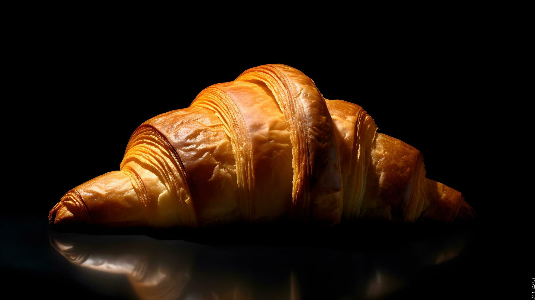 Croissant auf dunkel Hintergrund foto