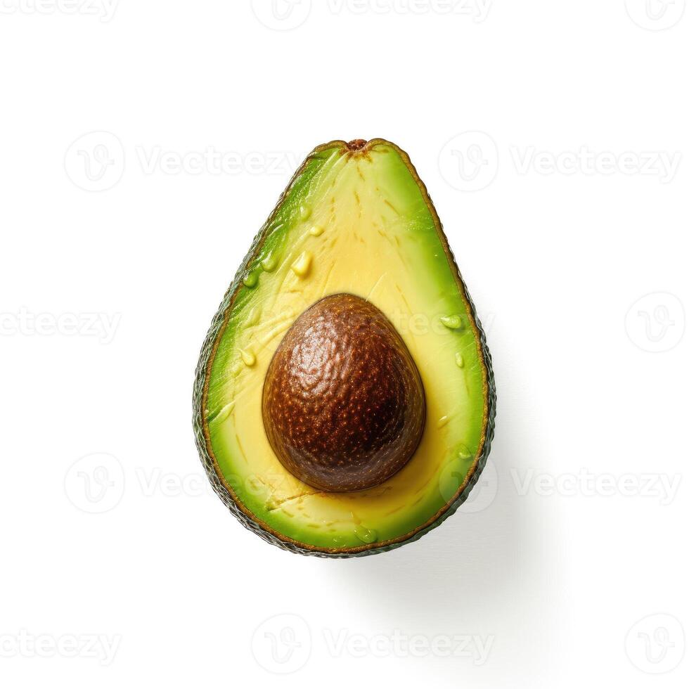 frisch Avocado isoliert auf Weiß Hintergrund. generativ ai foto