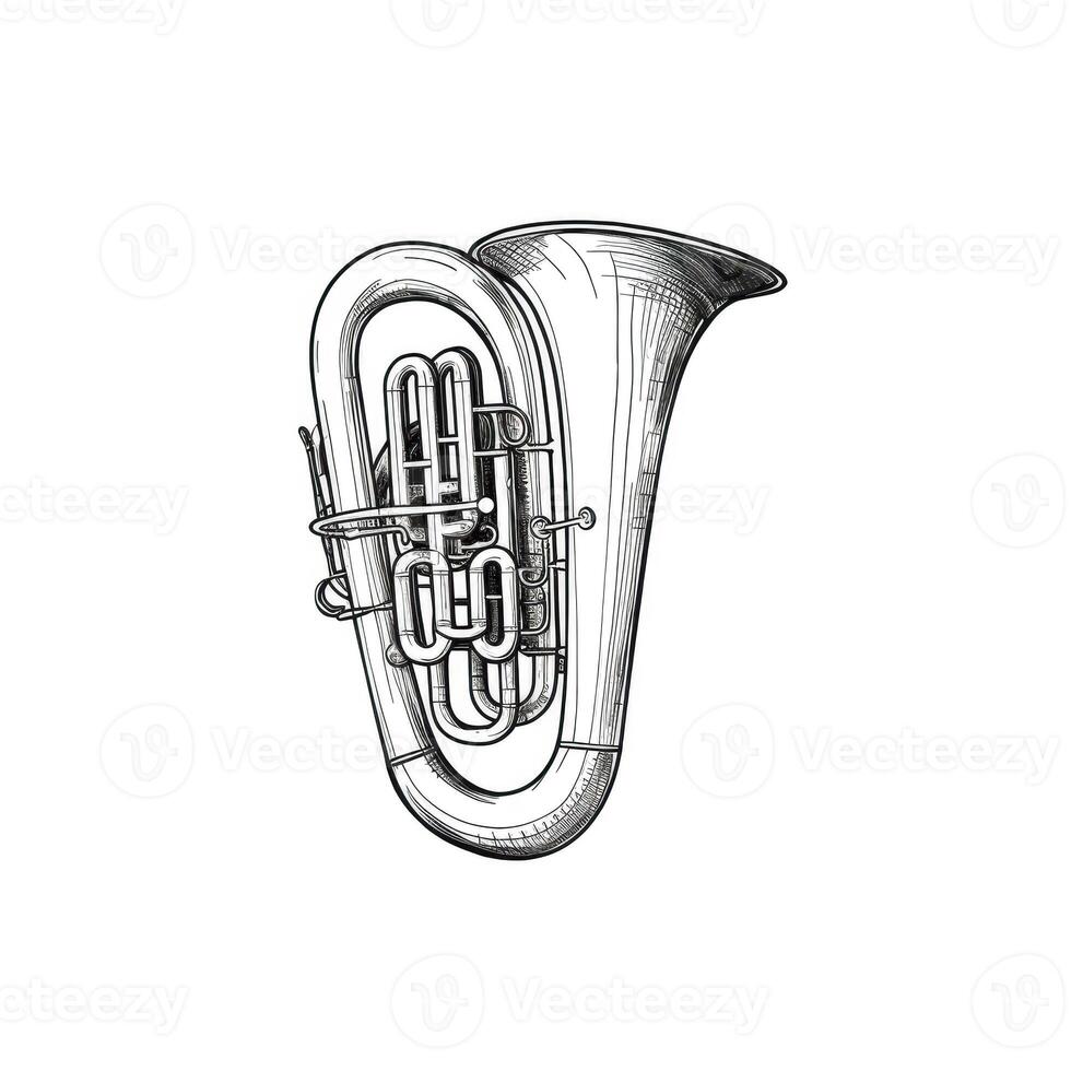 Instrument Tuba ai generiert foto