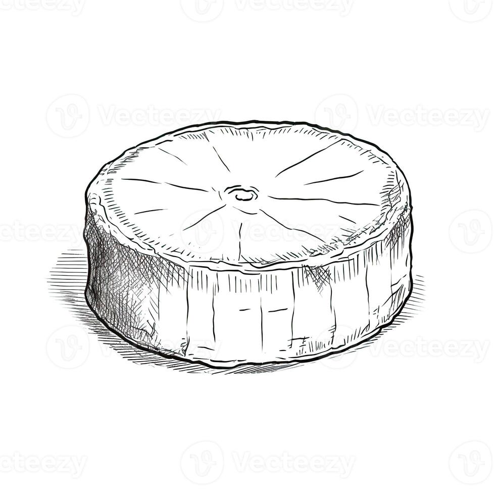 Scheibe Camembert Käse ai generiert foto