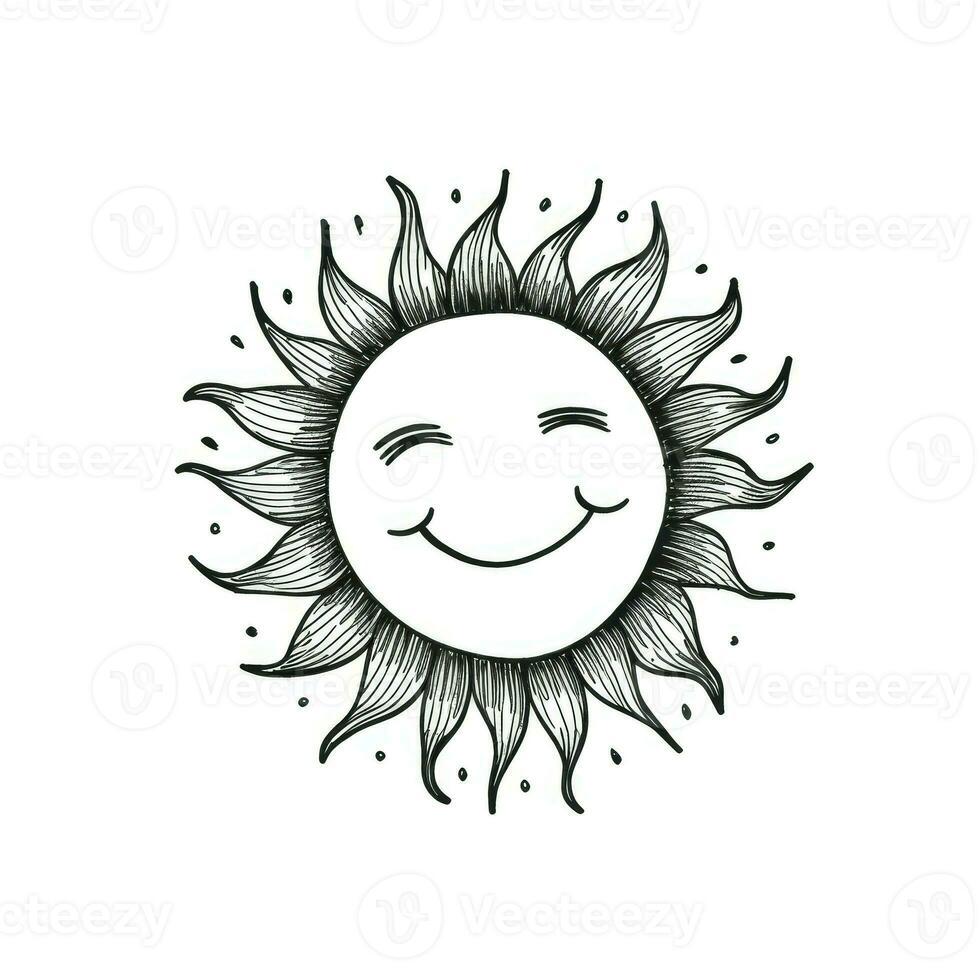 Gesicht lächelnd Sonne ai generiert foto
