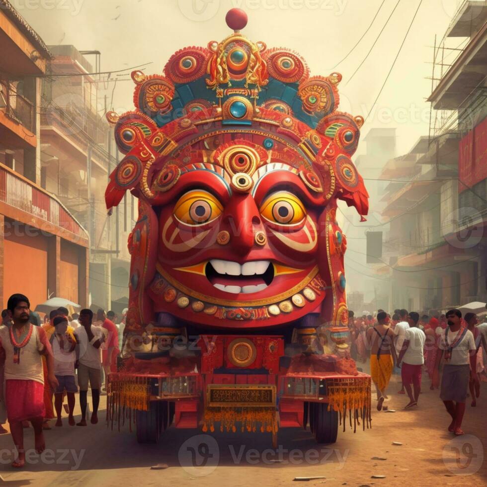 Feste jagannath rath Yatra Indien realistisch Illustration foto