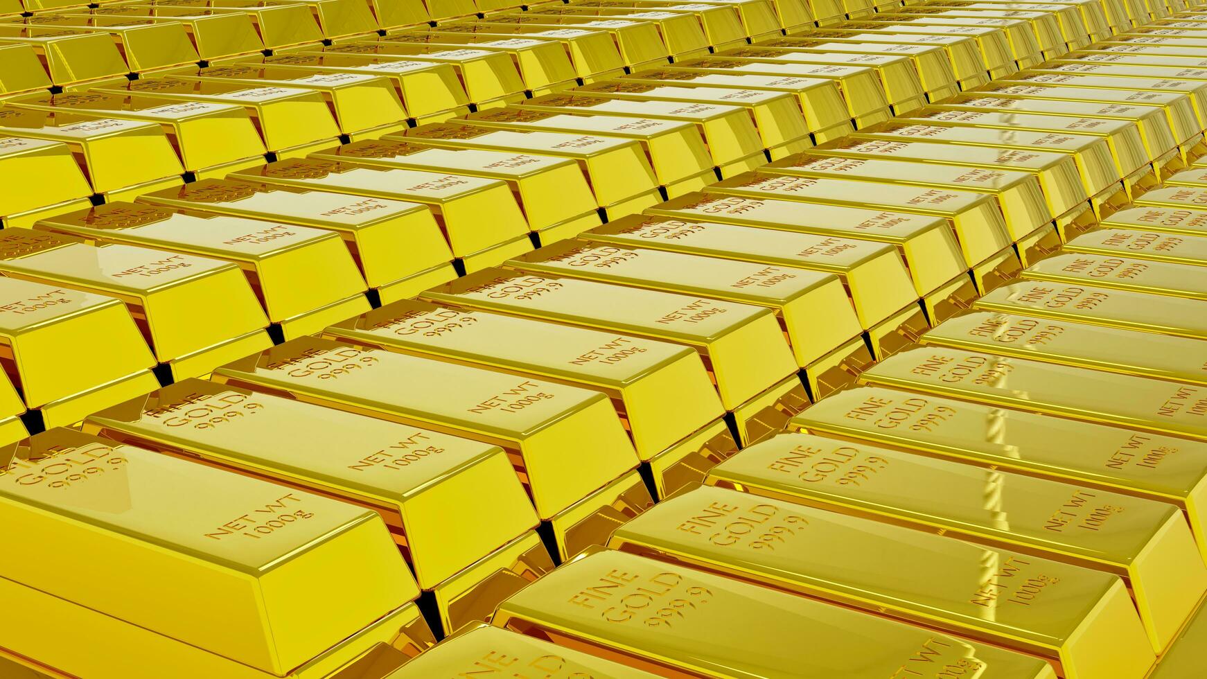 3d Wiedergabe, Stapel von Gold Riegel und Investition Finanzen Geschäft, finanziell Konzepte. foto