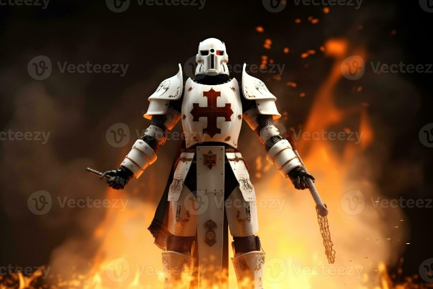 heilig Ritter Templer Krieger Roboter ,generativ ai foto