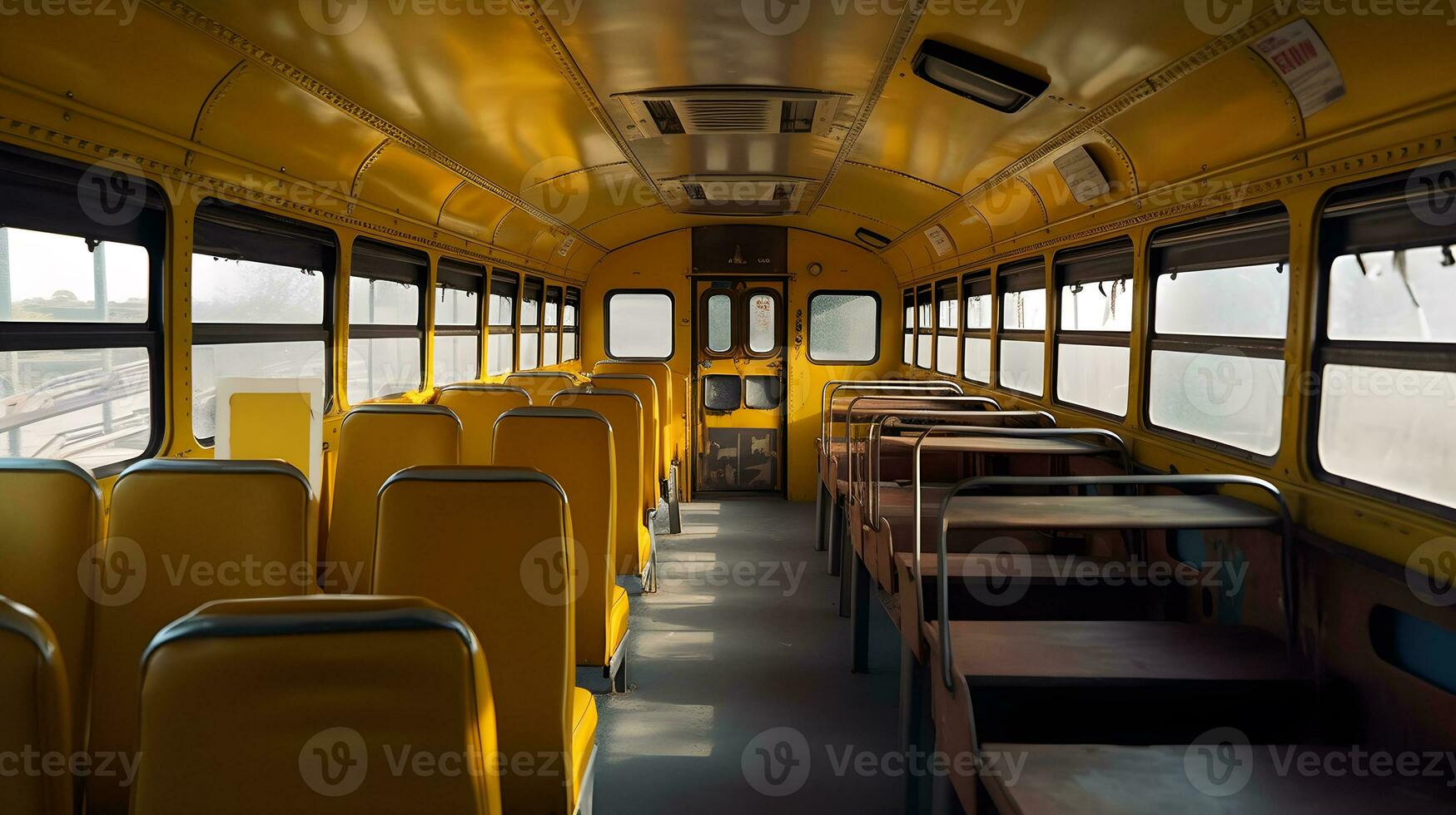 Schule Bus Innere ,generativ ai foto