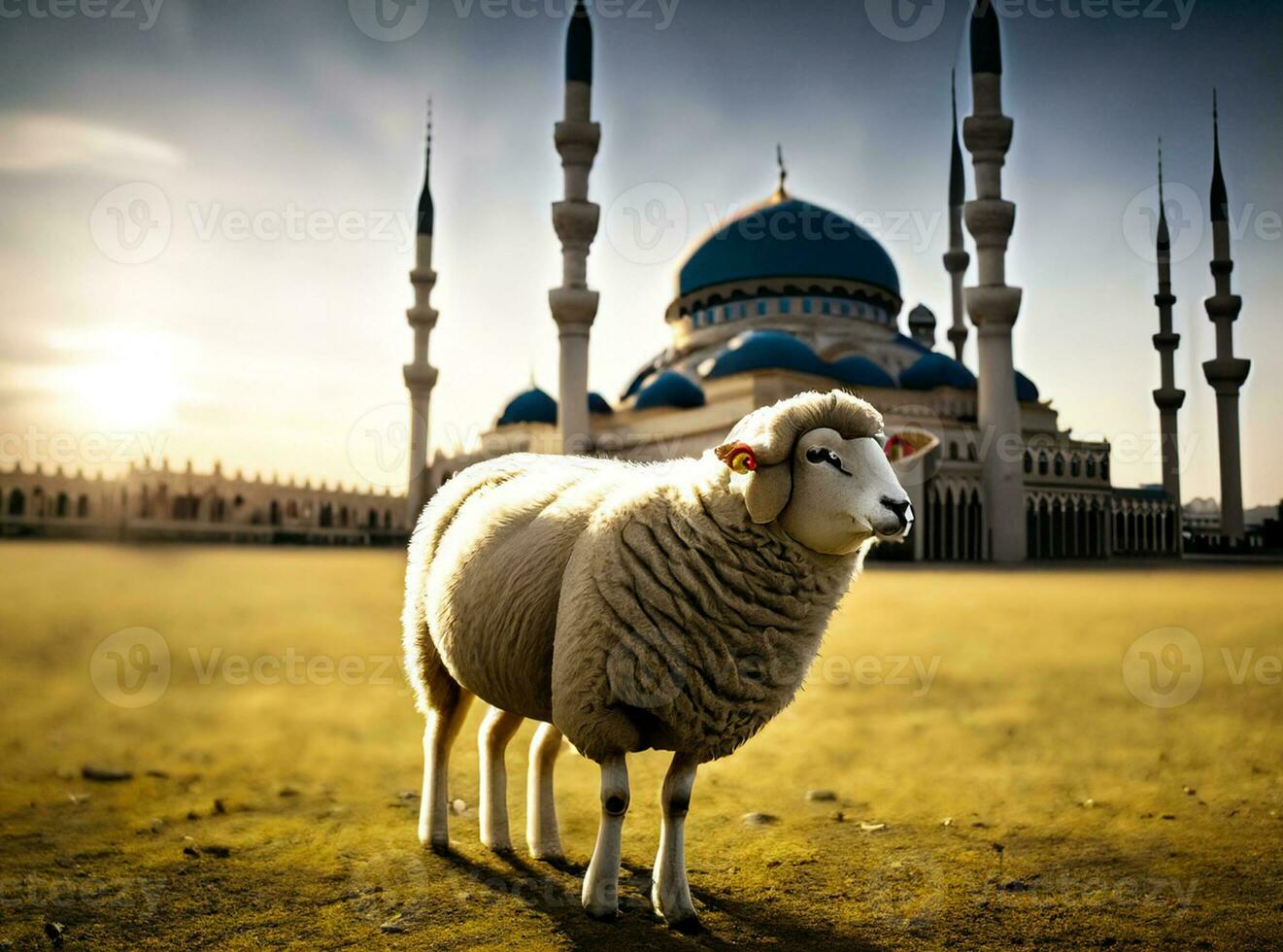 wollig Schaf auf ein Bauernhof ai generiert foto