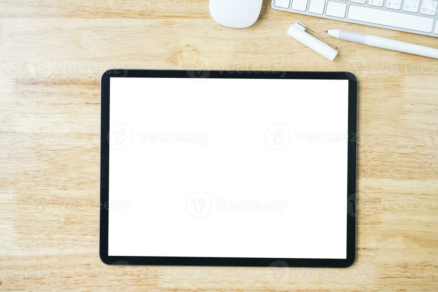 Digital Tablette Attrappe, Lehrmodell, Simulation auf Büro Arbeiten Tabelle foto