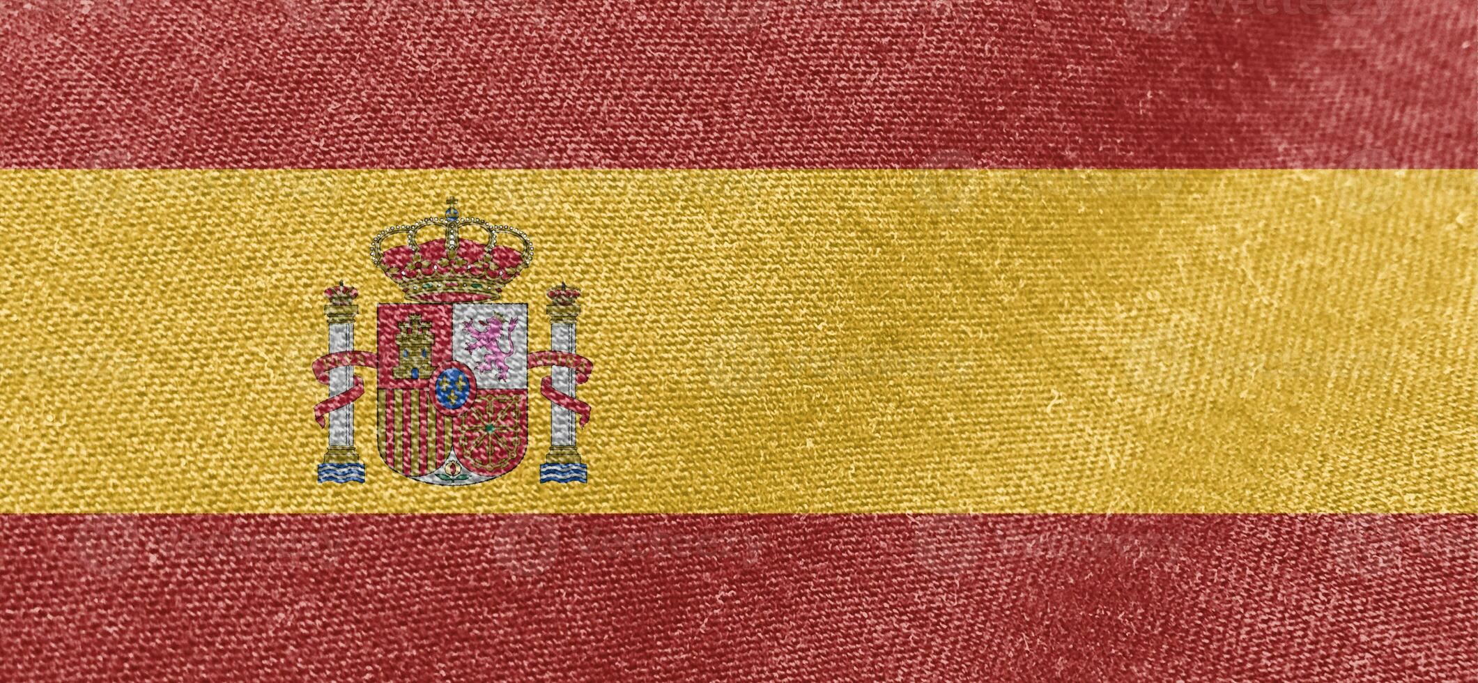 Spanien Flagge Stoff Baumwolle Material breit Flagge Hintergrund foto