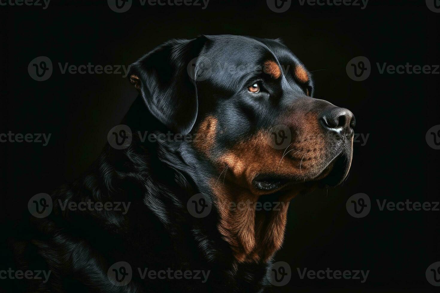 Porträt von ein süß Rottweiler Hund erstellt mit generativ ai Technologie. foto