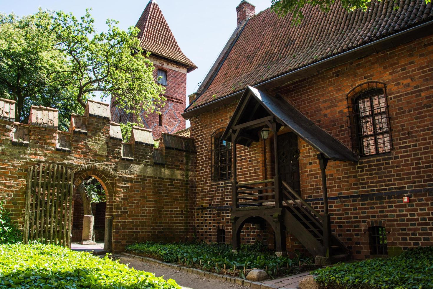 Landschaft mit Schloss Malbork in Polen foto