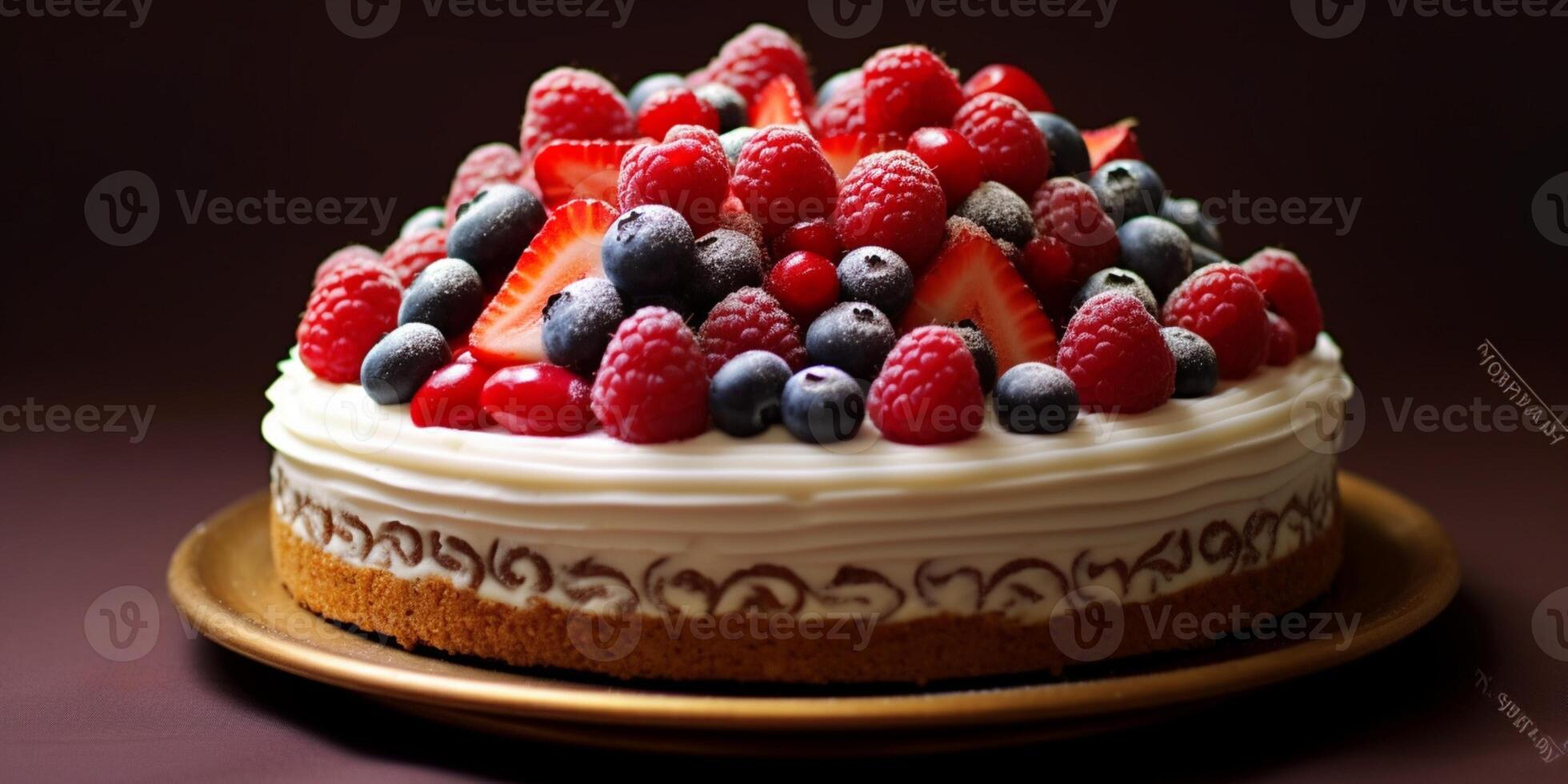 medovic Kuchen Torte verschwommen Hintergrund, ai generierenund foto