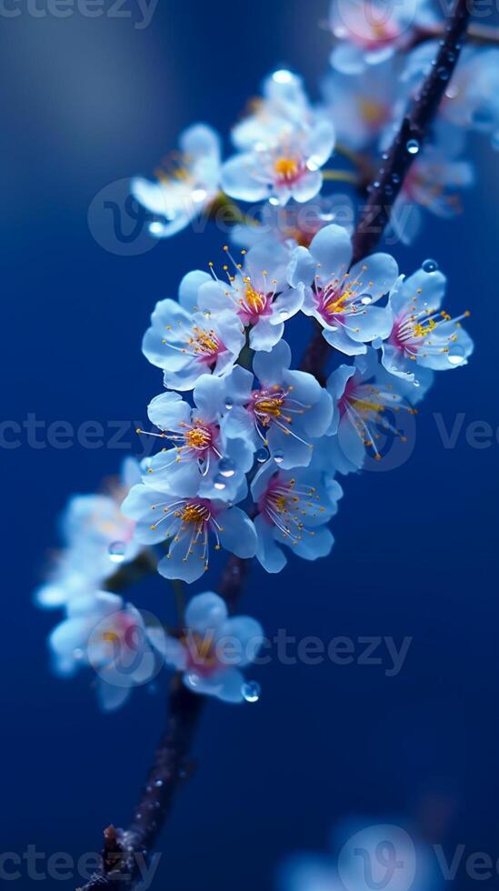 Kirschblüte Blume Kopieren Raum verschwommen Hintergrund. ai generiert foto