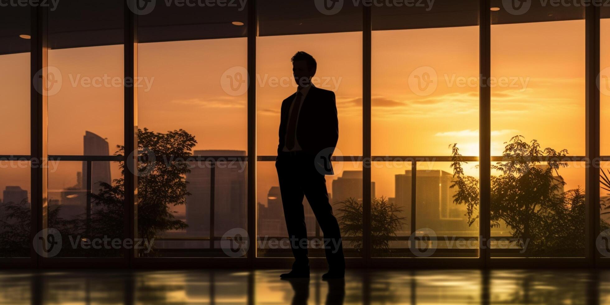 Geschäft Mann Silhouette Schatten, ai generiert foto