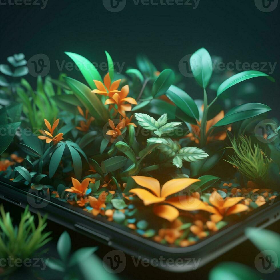 der Natur Serenade tauchen Ihre 3d Clever Telefon mit zauberhaft Blätter Tapeten foto